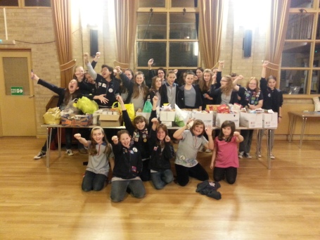 2nd Belper Guides helped out with H4B's Basic Idea food bank
